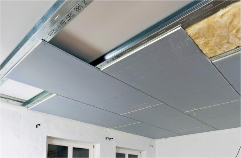 Монтаж потолка из ГКЛ в один уровень. Одноуровневый подвесной потолок — Отделка 36