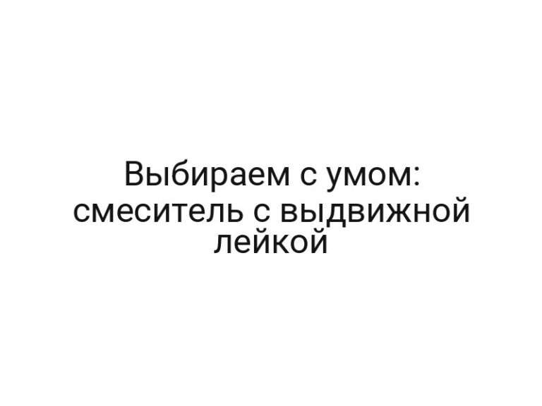 Выбираем с умом: смеситель с выдвижной лейкой